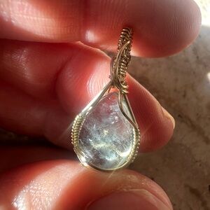 14k Gold Filled Aquamarine Necklace Pendant
